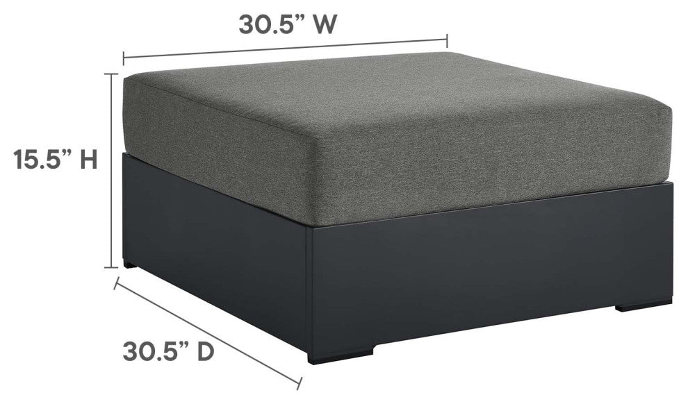 Tahoe Outdoor Patio Powder-Coated Aluminum 5-Piece Sectional Sofa Set - Gray Cha