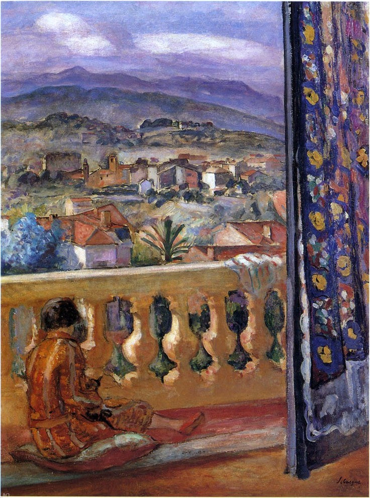 Henri Lebasque Blue Mountains in Cannes - 21" x 28" Premium Canvas Print