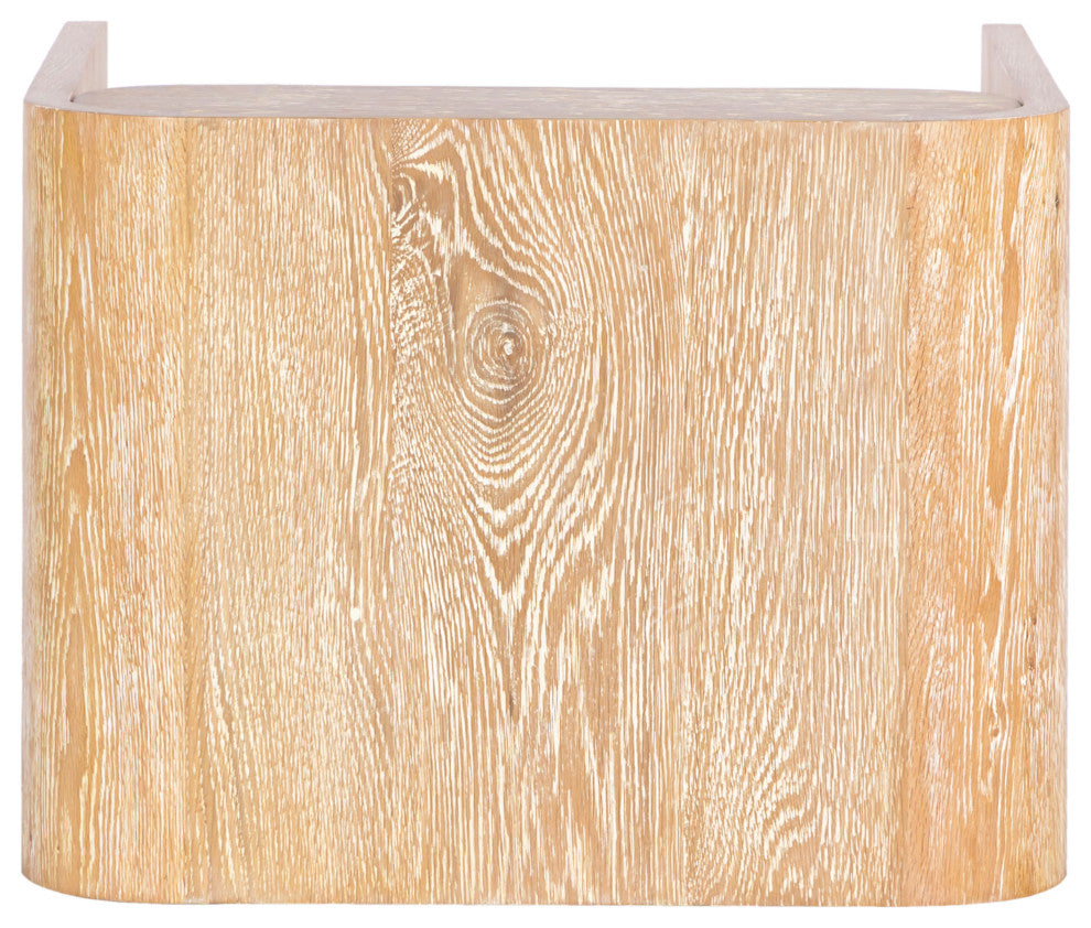 Meridian Furniture Cresthill Nightstand, White Oak Wood