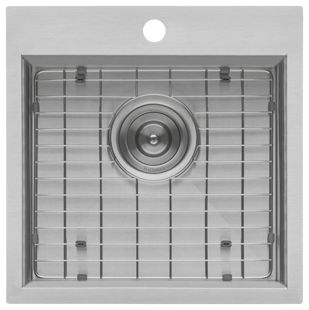 Ruvati RVH8118 18x18" Drop-in Topmount Bar Prep Sink Stainless  Single Bowl