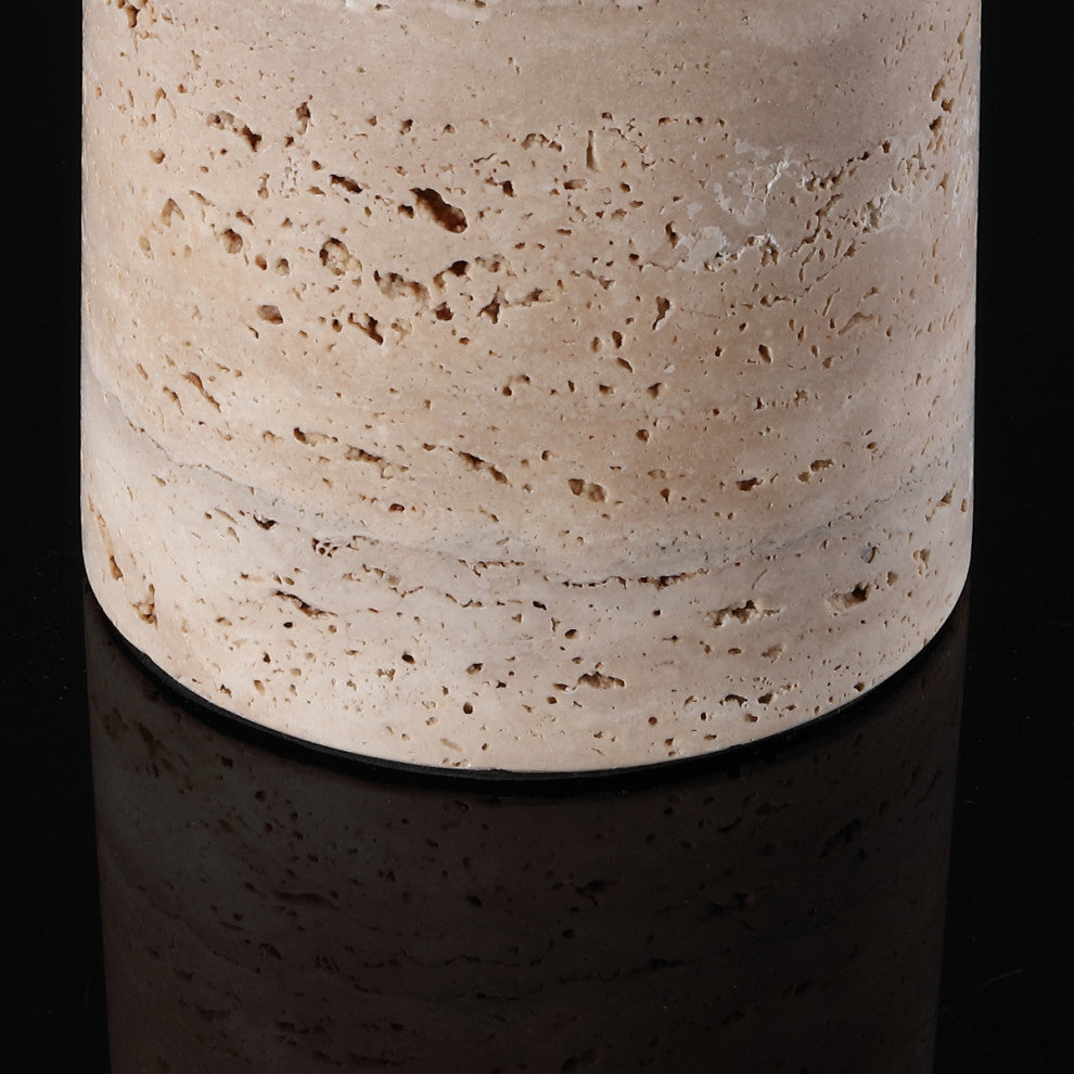 Safavieh Couture Giacomo Travertine Table Lamp, Travertine/Black