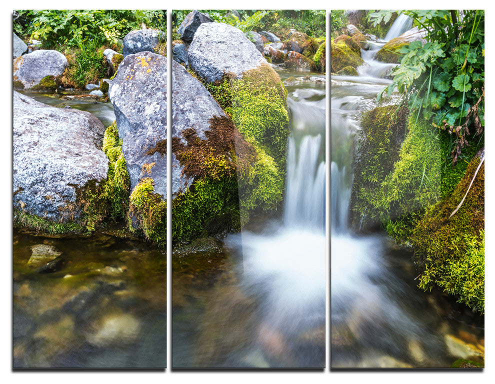 "Summer Water Stream" Photography Metal Wall Art, 3 Panels, 36"x28"