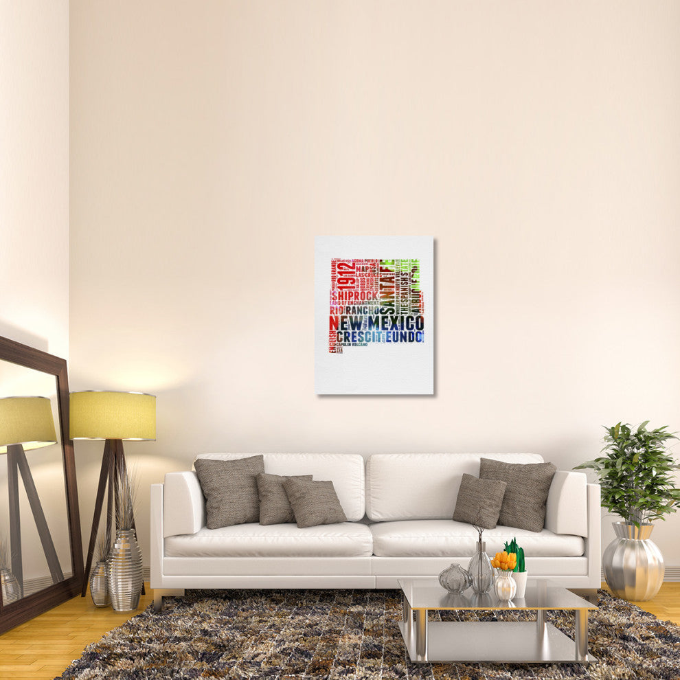 "New Mexico Watercolor Word Cloud" Fine Art Print