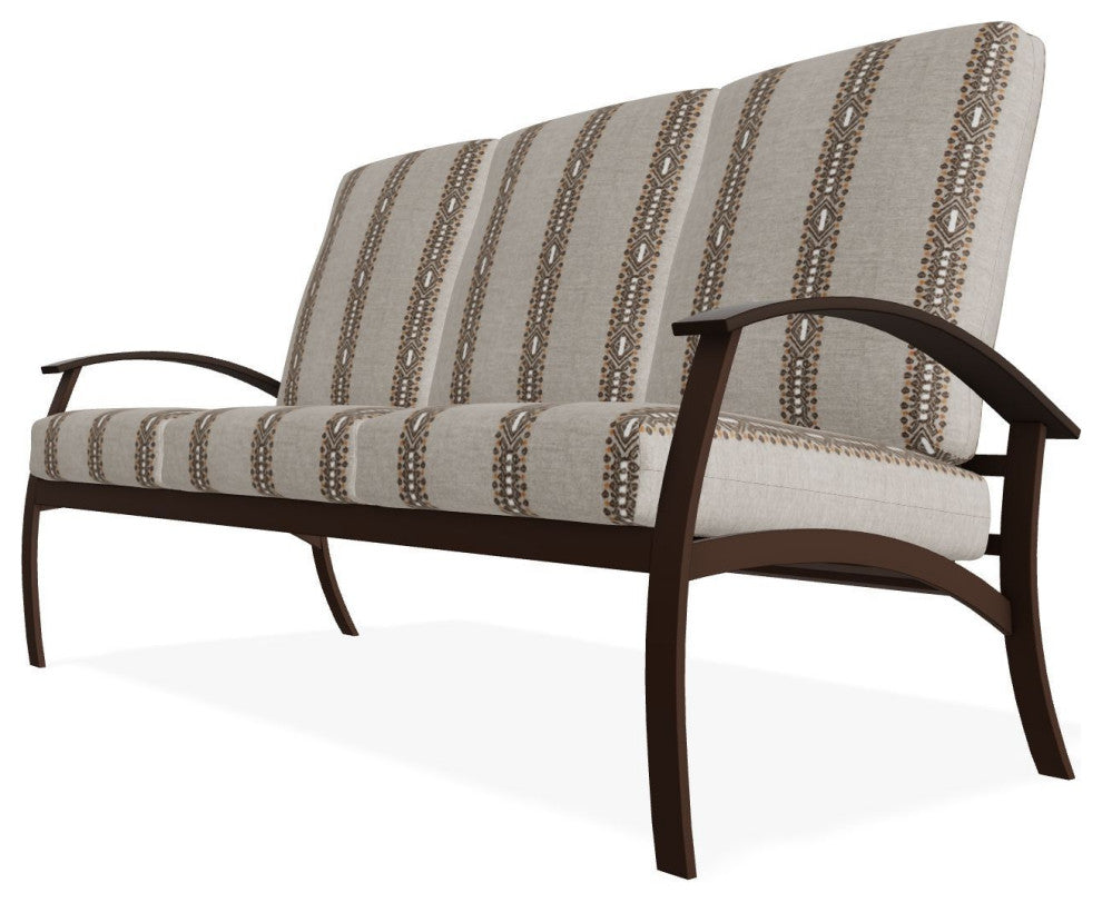Belle Isle Cushion 3-Seat Outdoor Sofa, Guru Walnut/Kona