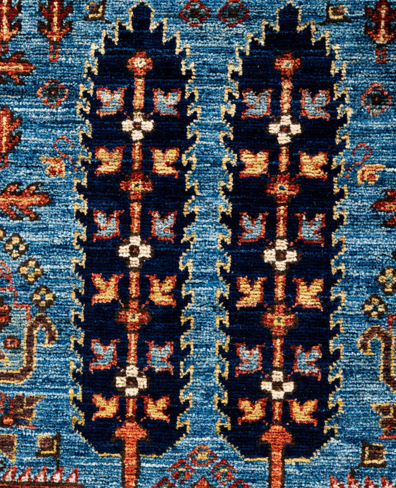 Serapi One-of-a-Kind Hand-Knotted Area Rug Light Blue, 2'7" x 7'10"