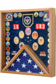 Scouts Flag and Awards Display Case With Laser Engraved Scout Medal