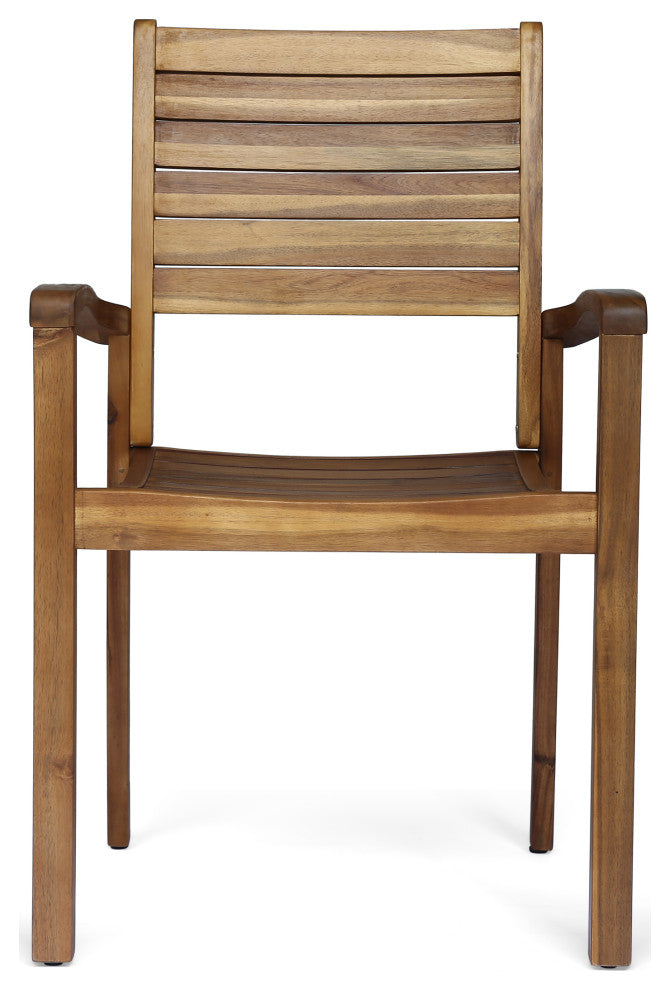 GDF Studio Cathy Outdoor 2-Seater Acacia Wood Bistro Set, Teak