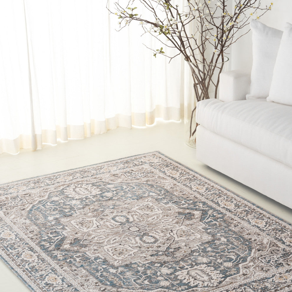 Lauren Ralph Lauren Collection Clover LRL1270 Rug, Blue/Light Grey, 4'x6'