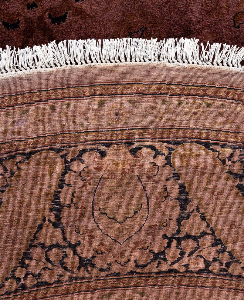 Overdyed One-of-a-Kind Hand-Knotted Area Rug Purple, 9' 1" x 9' 1"