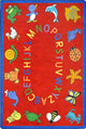 Kid Essentials Rug, ABC Animals, 7'8"x10'9", Red