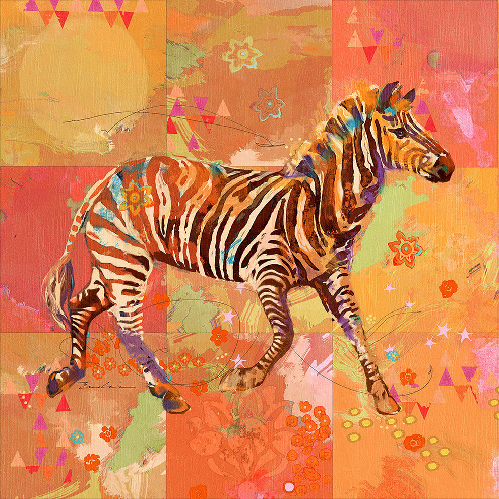 "AfriKarma Zebra" Painting Print on Canvas by Evelia