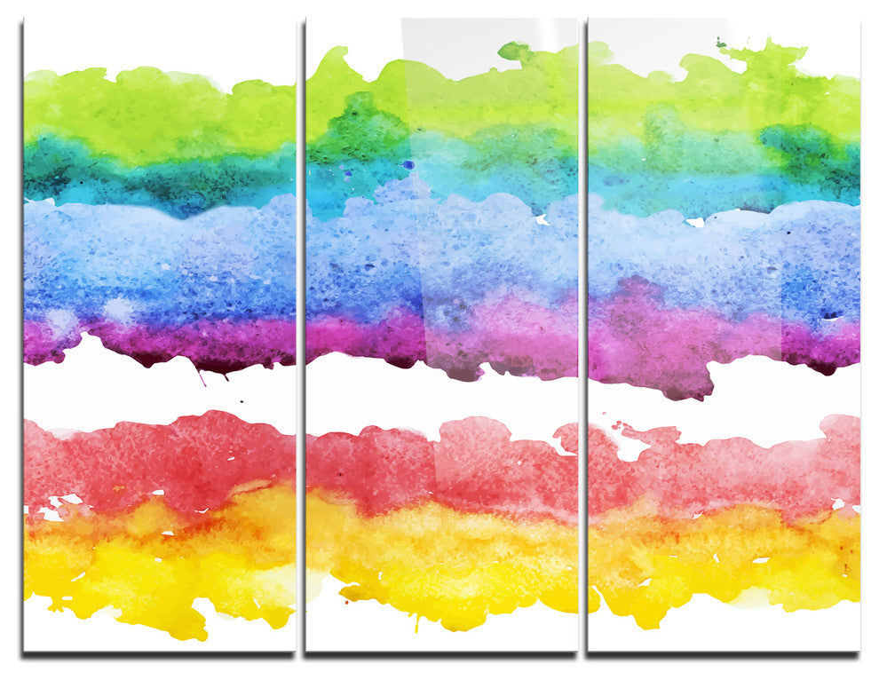 "Colorful Stripes in Vector Pattern" Metal Wall Art, 3 Panels, 36"x28"