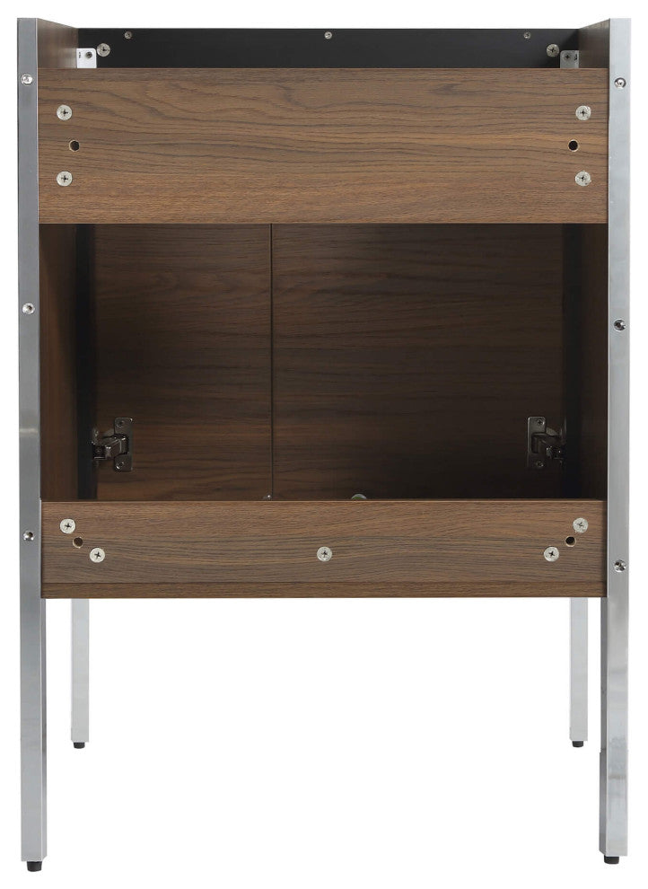 Oakville Bath Vanity, Ceramic Sink, Walnut Ebony, 24 Inch, Chrome Hardware