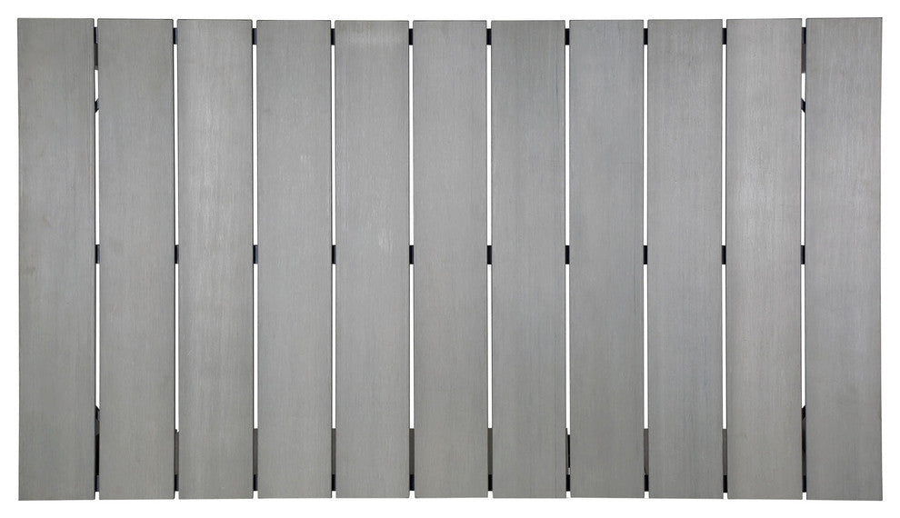 Modern Urban Contemporary Outdoor Patio Dining Table, Brown Gray Steel