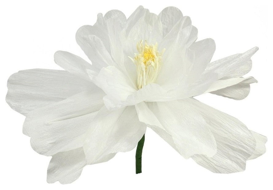 22" White Green and Yellow Decorative Spring Floral Artificial Craft Stem