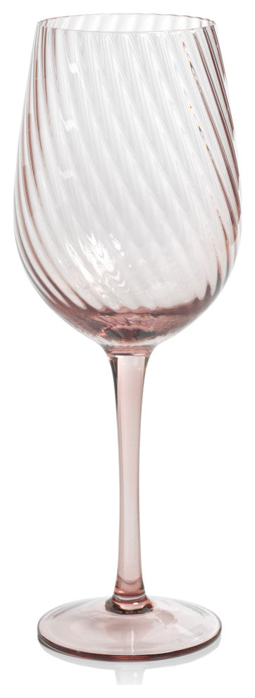 Sesto Optic Swirl White Wine Glasses, Set of 4, Lilac