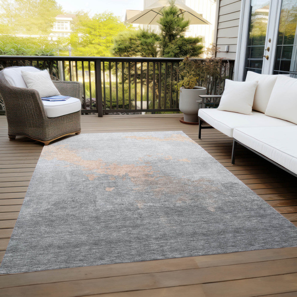 Machine Washable Indoor/Outdoor Chantille ACN1881 Peach 9' x 12' Rug