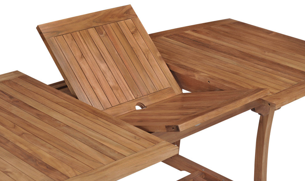 Teak Wood West Palm Semi Oval Patio Dining Extension Table
