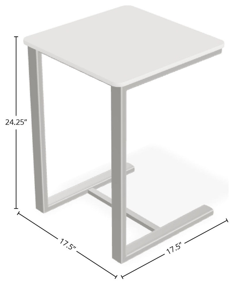 17.5" Square Marine Grade Outdoor End Table, Snow