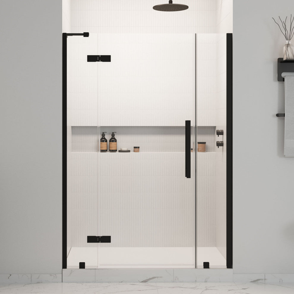 Tampa 51 11/16-54 1/16"Wx72"H Alcove Hinge Shower Door Black