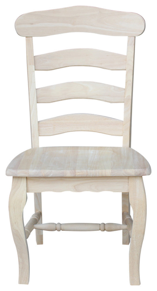 Set of Two Country French Chairs with Solid Seats