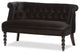 Flax Victorian Style Black Velvet Fabric Upholstered 2-seater Loveseat