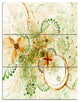 "Yellow Green Grungy Floral Shapes" Metal Wall Art, 3 Panels, 28"x36"
