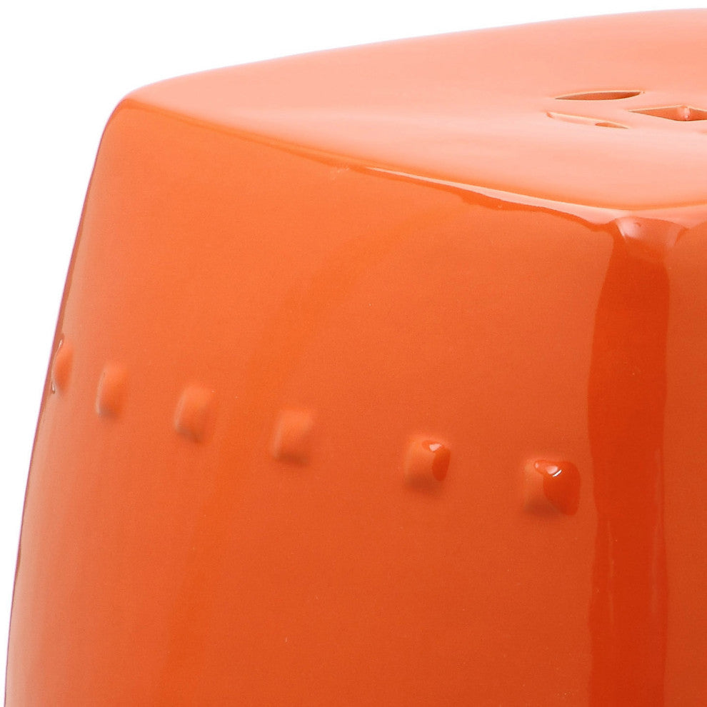 Safavieh Indoor-Outdoor Villa Garden Stool, Orange