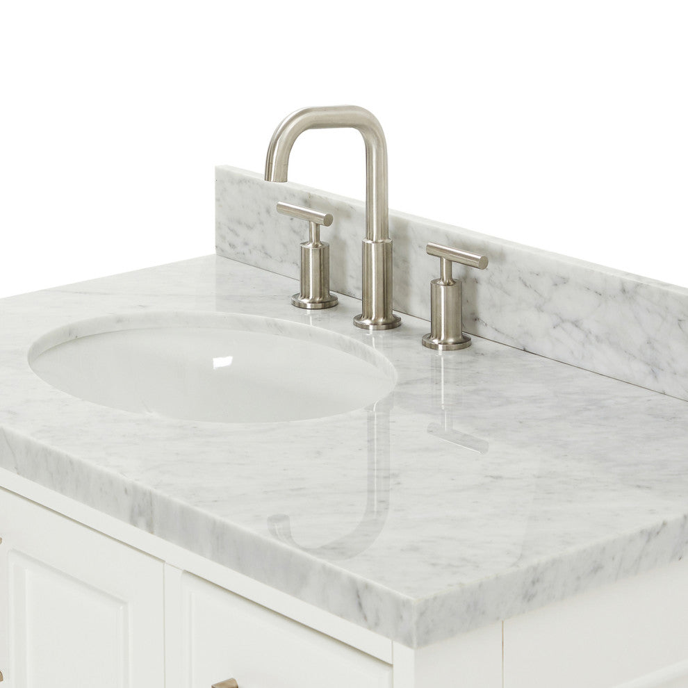 Ariel Stafford 37" Single Left Offset Oval Sink Bathroom Vanity