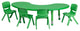Half-Moon Green Plastic Height Adjustable Activity Table Set