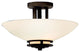 Semi Flush 2-Light, Olde Bronze, Light Umber Glass