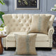 Jacquard Chenille Big Zipper Pillow Cover Set, Taupe / Khaki, 2 Piece, 26"x26"