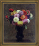 Henri FantinLatour Dahlias Framed Premium Canvas Print, 20"x25"