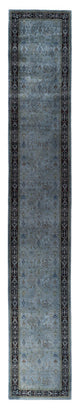 Overdyed One-of-a-Kind Hand-Knotted Area Rug Black, 2' 6" x 16' 4"