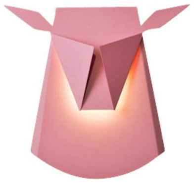Pink Aluminium Deer Head LED Light Fixture, Cord Electricity