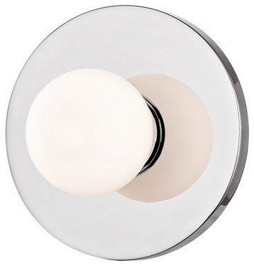 Taft 1-Light Wall Sconce With Opal Matte Shade, Finish: Polished Chrome