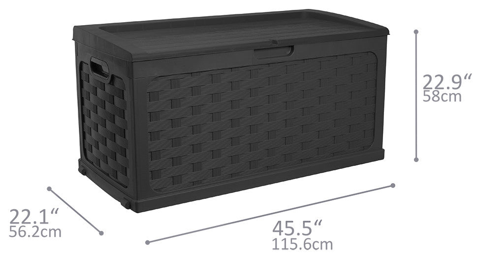 Starplast 88 Gallon Plastic Deck Box, Black
