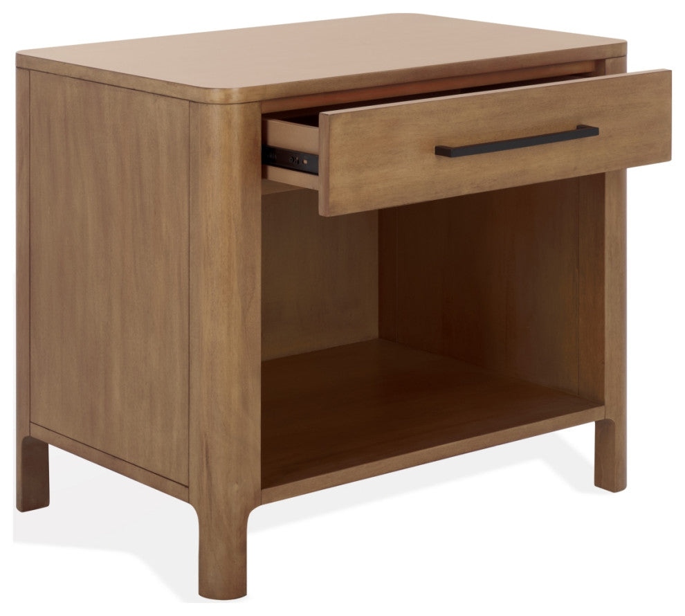 Safavieh Couture Abbiava 1 Drawer Wood Nightstand, Natural