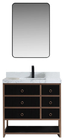 Vanity With Mirror,Sconce,Faucet Included