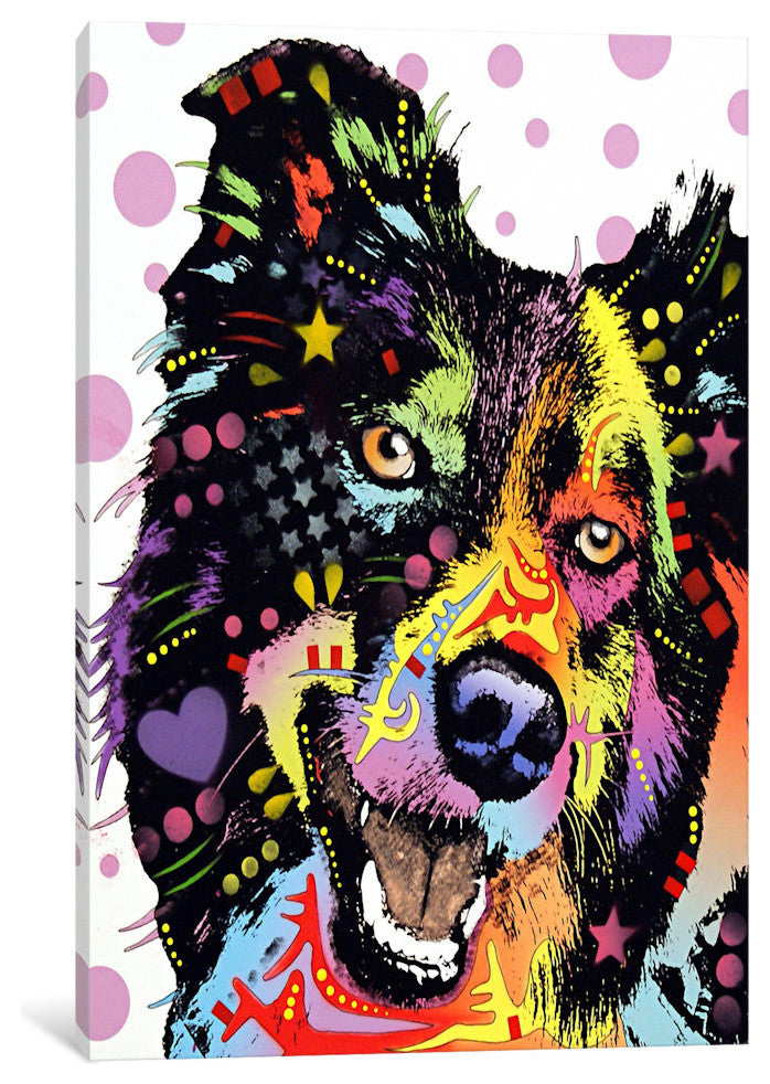 "Border Collie" Wrapped Canvas Art Print, 18x12x1.5