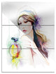 "Woman With Perfume Bottle" Portrait Metal Wall Art, 3 Panels, 28"x36"