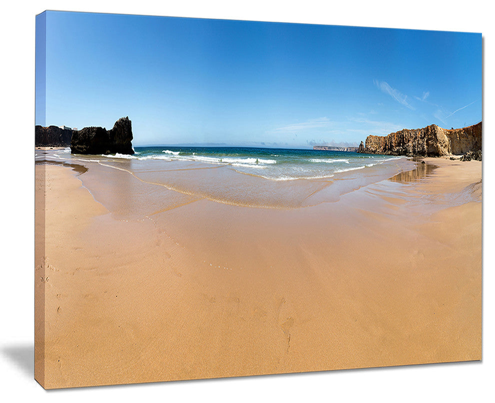 "Calm Sandy Coastline Panorama" Oversized Beach Wall Art, 20"x12"