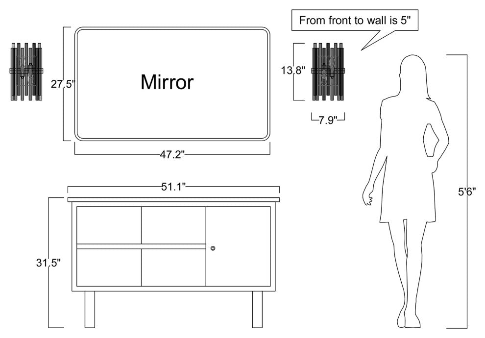 Eva 2-Light Crystal Glass Bar Wall Sconce, Glossy Bronze Finish