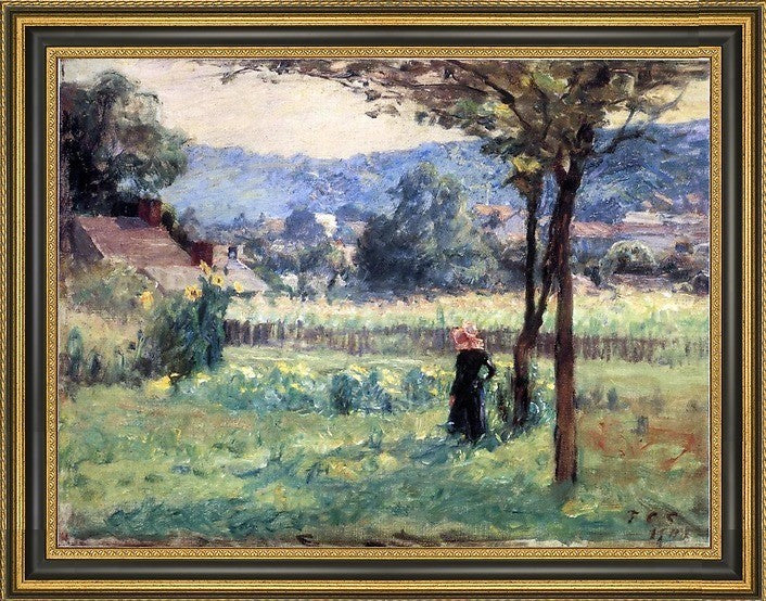 Theodore Clement Steele Flower Garden at Brookville Framed Canvas Print, 21"x28"