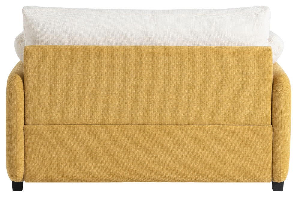 GDF Studio Oversized Chenille Upholstered Accent Armchair With Pillows, Yellow