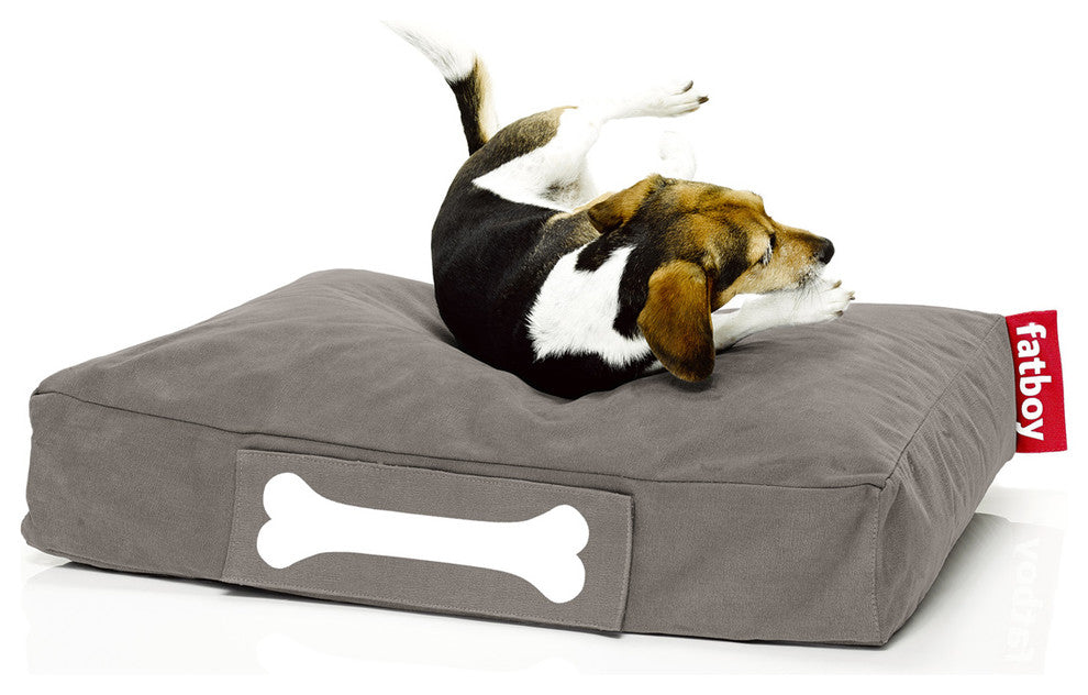 Fatboy Stonewashed Denim Modern Dog Bed, Taupe, Small
