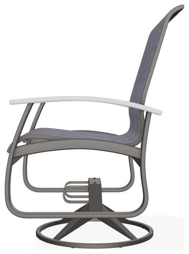Belle Isle Sling Outdoor Swivel Rocker, Storm/Warm Gray