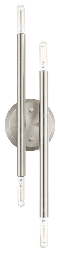 Brushed Nickel Mid Century Modern Sconce