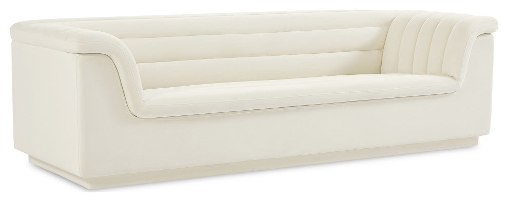 Cascade Upholstered Set, Cream, Velvet, Sofa
