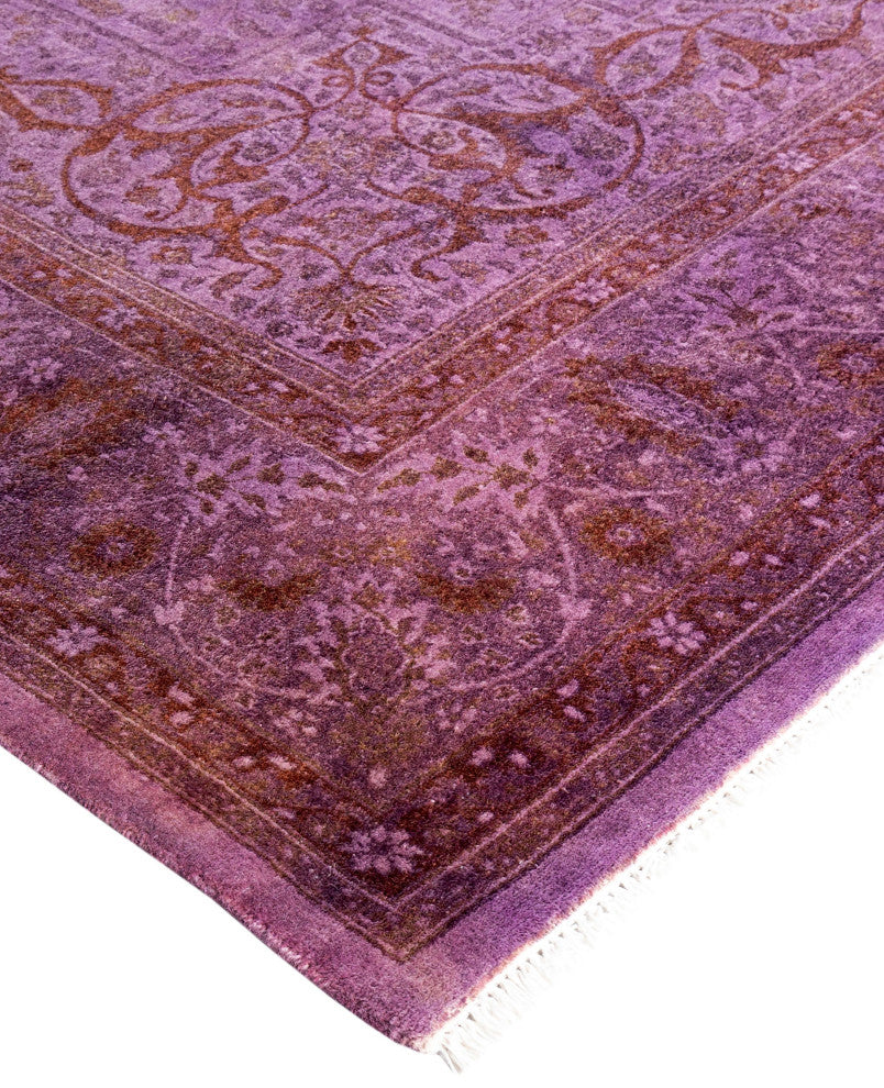 Overdyed One-of-a-Kind Hand-Knotted Area Rug Purple, 6' 1" x 8' 10"